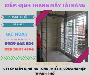 Hình ảnh kiểm định thang máy tải hàng