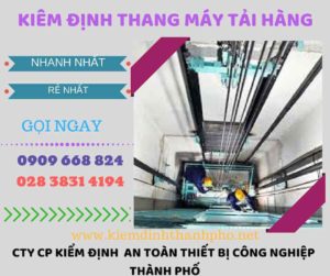 Hình ảnh kiểm định thang máy tải hàng