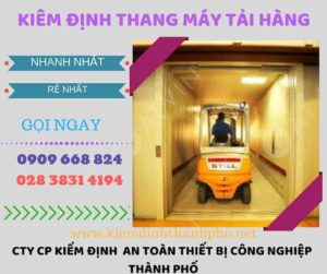 Hình ảnh kiểm định thang máy tải hàng