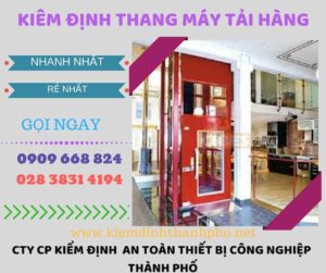 Hình ảnh kiểm định thang máy tải hàng