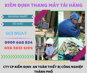 Hình ảnh kiểm định thang máy tải hàng