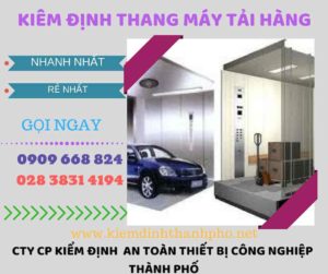 Hình ảnh kiểm định thang máy tải hàng