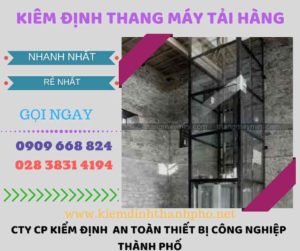 Hình ảnh kiểm định thang máy tải hàng