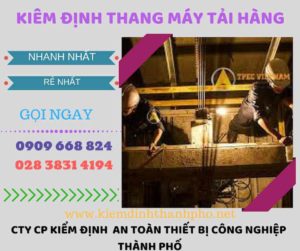 Hình ảnh kiểm định thang máy tải hàng