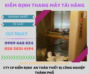 Hình ảnh kiểm định thang máy tải hàng