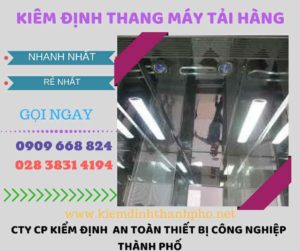 Hình ảnh kiểm định thang máy tải hàng