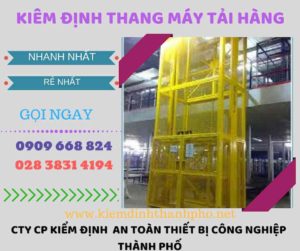 Hình ảnh kiểm định thang máy tải hàng