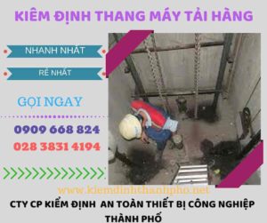 Hình ảnh kiểm định thang máy tải hàng