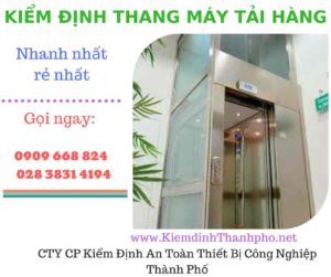 Hình ảnh kiểm định thang máy tải hàng