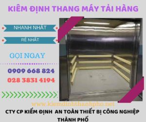 Hình ảnh kiểm định thang máy tải hàng