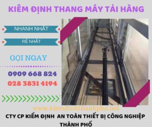 Hình ảnh kiểm định thang máy tải hàng