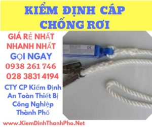 Hình ảnh kiểm định cáp chống rơi