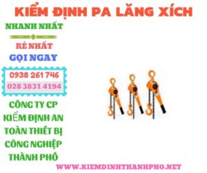 Hình ảnh kiểm định pa lăng xích