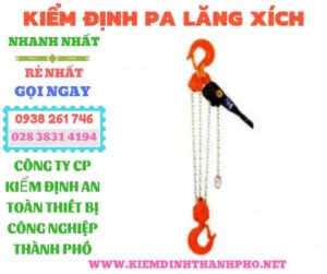 Hình ảnh kiểm định pa lăng xích