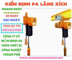 Hình ảnh kiểm định pa lăng xích