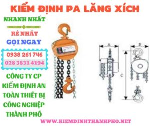 Hình ảnh kiểm định pa lăng xích