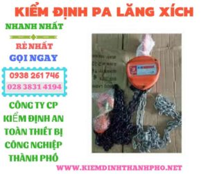 Hình ảnh kiểm định pa lăng xích