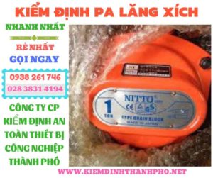 Hình ảnh kiểm định pa lăng xích