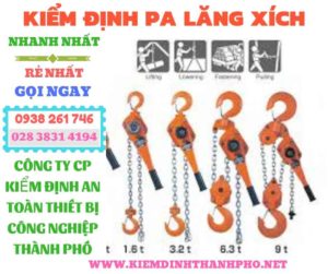 Hình ảnh kiểm định pa lăng xích