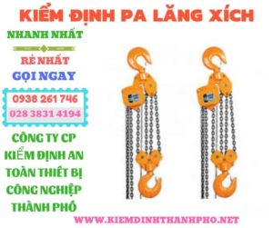 Hình ảnh kiểm định pa lăng xích