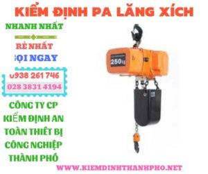 Hình ảnh kiểm định pa lăng xích