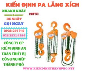 Hình ảnh kiểm định pa lăng xích