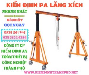 Hình ảnh kiểm định pa lăng xích