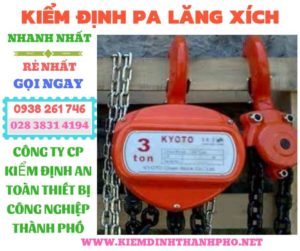 Hình ảnh kiểm định pa lăng xích