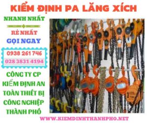 Hình ảnh kiểm định pa lăng xích