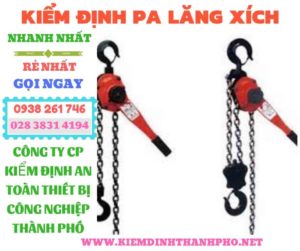 Hình ảnh kiểm định pa lăng xích