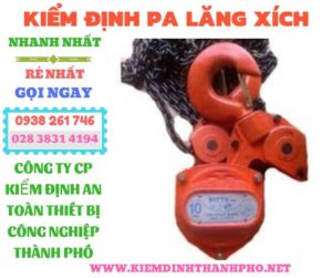 Hình ảnh kiểm định pa lăng xích