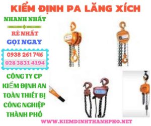 Hình ảnh kiểm định pa lăng xích