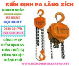 Hình ảnh kiểm định pa lăng xích