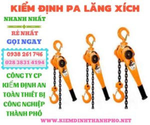 Hình ảnh kiểm định pa lăng xích