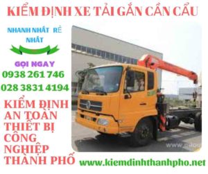 Hình ảnh kiểm định xe tải gắn cần cẩu