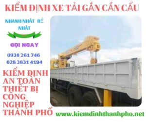 Hình ảnh kiểm định xe tải gắn cần cẩu