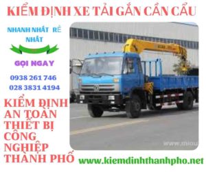 Hình ảnh kiểm định xe tải gắn cần cẩu