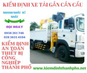 Hình ảnh kiểm định xe tải gắn cần cẩu