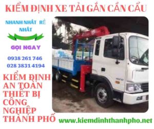 Hình ảnh kiểm định xe tải gắn cần cẩu