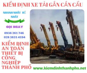 Hình ảnh kiểm định xe tải gắn cần cẩu