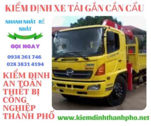 Hình ảnh kiểm định xe tải gắn cần cẩu