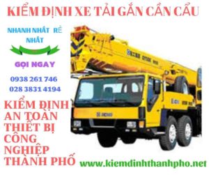 Hình ảnh kiểm định xe tải gắn cần cẩu