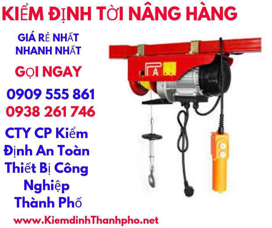 hình ảnh kiểm định tời nâng hàng