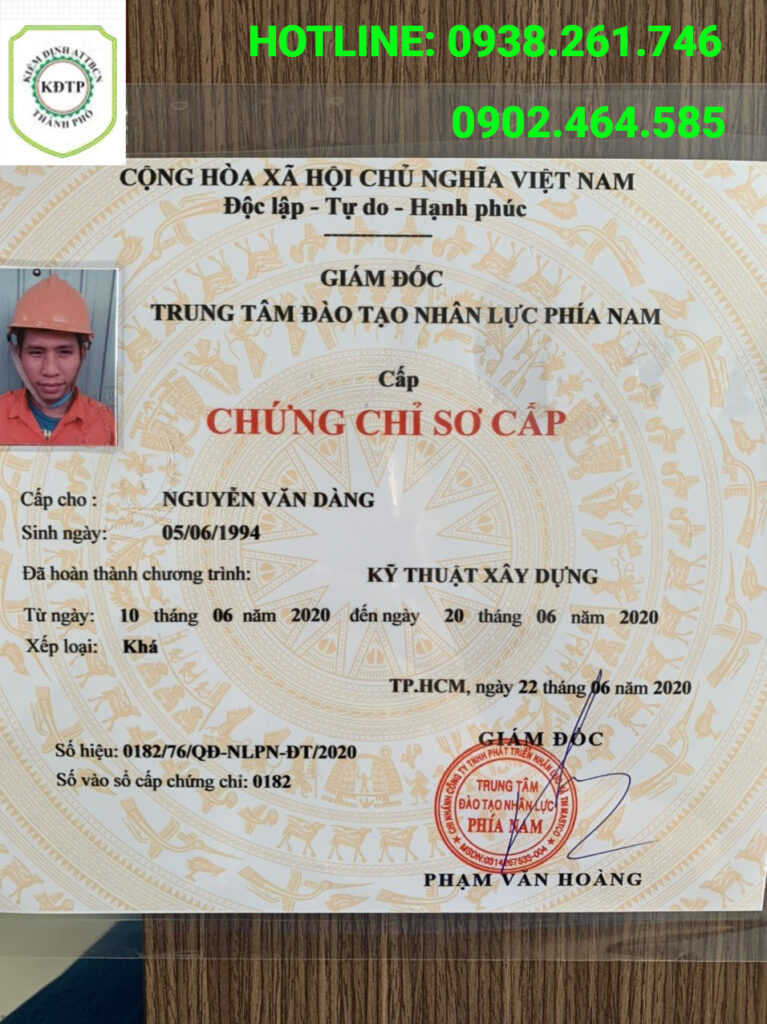 chứng chỉ nghề