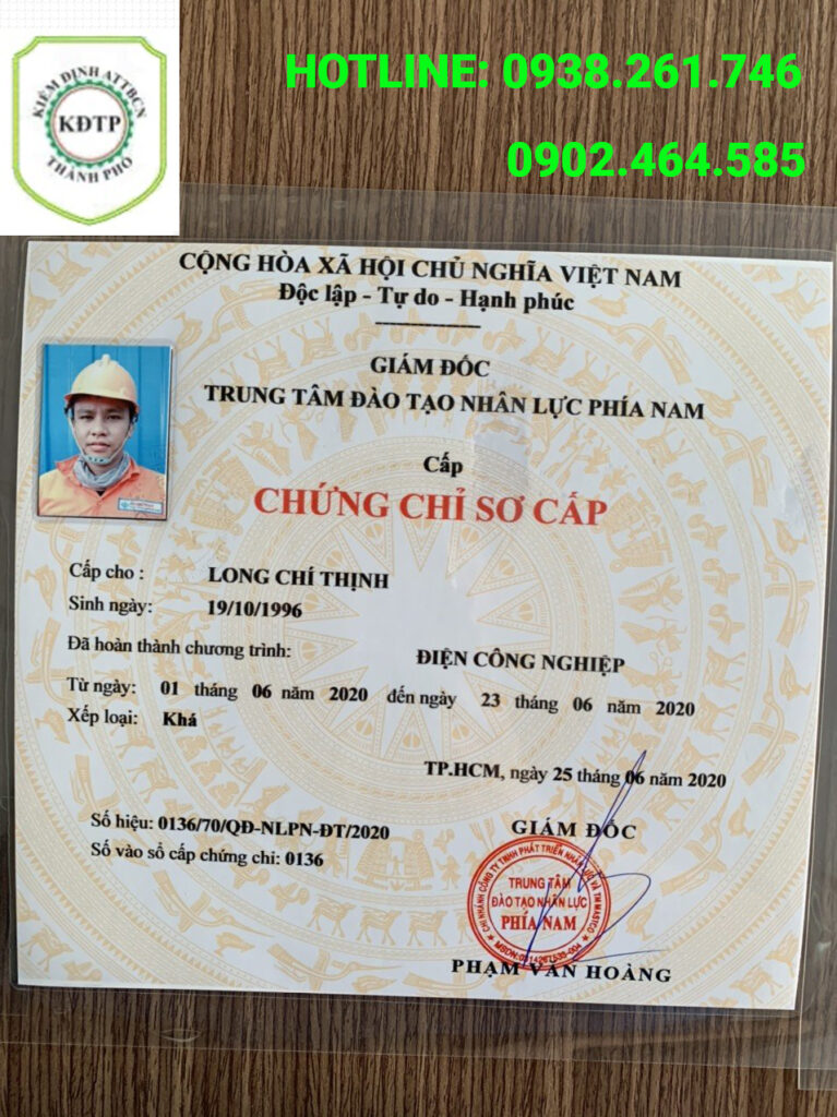 chứng chỉ sơ cấp